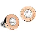 Tommy Hilfiger for woman. 2700752 Stainless steel button earrings rose gold plated (OSFA), Casual, Pink
