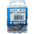 Witte Ph 2 Bitflex Tin Phillips Kryssformet Skrutrekkerbits 25 Enheter