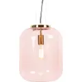 QAZQA Art Deco Hengelampe Messing med Rosa Glass - Bliss
