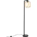 QAZQA Design gulvlampe sort med ravglass - Qara Down
