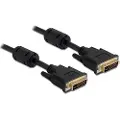 DeLOCK - DVI-kabel - DVI-I (hann) til DVI-I (hann) - 2 m - tommelskruer - svart