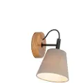 QAZQA Rustikk vegglampe tre med grå - Cupy