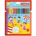 Stabilo Trio thick wallet of 18 colored pencils