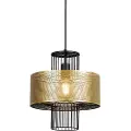 QAZQA Design pendellampe gull med sort 30 cm - Tess