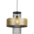 QAZQA Design pendellampe gull med sort 40 cm - Tess