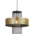 QAZQA Design pendellampe gull med svart 50 cm - Tess