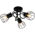 QAZQA Moderne takspot svart 40 cm rund 3-lys - Botu