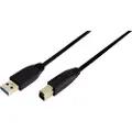 Logilink 3m USB 3.0, 3 m, USB A, USB B, USB 3.2 Gen 1 (3.1 Gen 1), Hankjønn/hankjønn, Sort