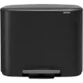 Brabantia Bo - Søppelbøtte - flipp-lokk - 34 L - fotpedal - matt svart
