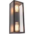 QAZQA Industriell vegglampe sort 38 cm 2-lys IP44 - Charlois