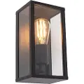 QAZQA Industriell vegglampe sort 26 cm IP44 - Charlois