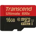 Transcend Micro Sdhc Mlc 16gb Class 10 Uhs-i 600x Minnekort Med Adapter