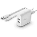 Belkin Dobbel Usb-a-lader + Usb-a-lightning-kabel 1 M 24w