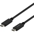 Deltaco Ladekabel USB-C til USB-C, 1 m, svart