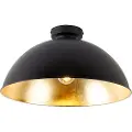 QAZQA Taklampe svart med gull 42 cm justerbar - Magnax