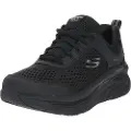 SKECHERS for woman. 149023 Leather sneakers D'Lux Walker Infinite Motion black (38), Flat, 1 to 3 cm, Laces, Sport, Multisport