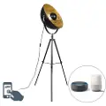 QAZQA Industriell smart gulvlampe svart stativ inkl. WiFi A60 - Magna 50 Eglip