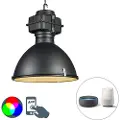 QAZQA Smart industriell pendellampe sort 53 cm inkl. A60 Wifi - Sicko