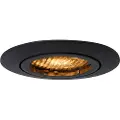 QAZQA Innfelt spotlight sort roterbar og vippbar - Ude Honey
