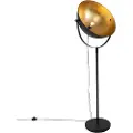 QAZQA Industriell gulvlampe sort 50 cm med justerbar gull - Magnax