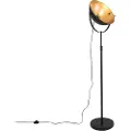 QAZQA Gulvlampe sort med gull 35 cm justerbar - Magnax