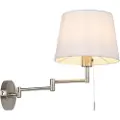 QAZQA Vegglampe i stål med hvit skjerm og justerbar arm - Ladas Deluxe