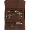 Zwilling TWINOX Neat's leather case, brown, 5 pc
