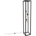 QAZQA Industriell gulvlampe svart 3-lys - Big Cage