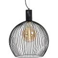 QAZQA Design rund pendellampe sort 50 cm - Dos