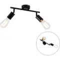 QAZQA Moderne spotlight sort 2-lys justerbar - Facil