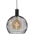 QAZQA Design rund pendellampe sort 40 cm - Dos