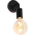 QAZQA Moderne vegglampe sort 15,5 cm - Facile