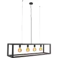 QAZQA Industriell pendellampe sort 4-lys - Big Cage