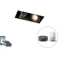 QAZQA Smart innfelt spotlight sort inkl. 2 Wifi GU10 trimless - Oneon 2