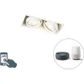 QAZQA Smart nedfelt spotlight hvit trimless inkl. 2 WiFi GU10 - Oneon 2