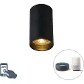 QAZQA Smart moderne spotlight sort inkl. WiFi GU10 - Tuba