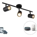 QAZQA Smart spotlight svart tiltbar inkl. WiFi GU10 - Jeana 3