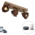QAZQA Smart Spotlight Rustbrun Tiltbar Inkl. 3 WiFi GU10 - Gina