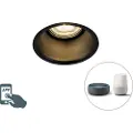 QAZQA Moderne smart downlight sort inkl. WiFi GU10 - Dept