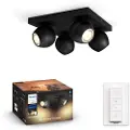 Signify Hue Buckram Quadruple Spotlight - Svart- Med Dimmebryter