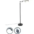 QAZQA Design gulvlampe sort inkl. LED med berøringsdimmer - Notia