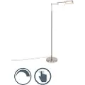 QAZQA Design gulvlampe stål inkl. LED med berøringsdimmer - Notia