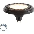 LUEDD GU10 Dimbar LED AR111 Sort 8W 600lm 2700K