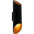 QAZQA Moderne vegglampe sort med gull innvendig 9,6 cm - Organo