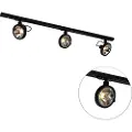 QAZQA Skinnesystem med 3 spotlights sort 1-fase - Go