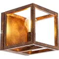 QAZQA Industriell vegglampe rustbrun - Cage