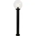 QAZQA Stående utendørslampe sort med klar kule 100 cm IP44 - Sfera