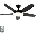 QAZQA Takvifte svart 130 cm inkl. LED dimbar med fjernkontroll - Vifte