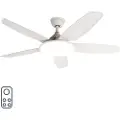 QAZQA Takvifte hvit 130 cm inkl. LED dimbar med fjernkontroll - Vifte