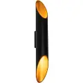 QAZQA Moderne vegglampe sort med gull inni 5,6 cm - Organo